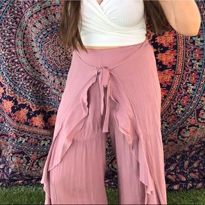 Open Leg Ruffle Lounge Pants